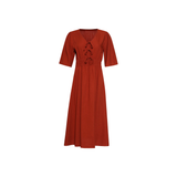 Smashed Lemon Brique Airy Linen Dress