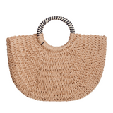 Smashed Lemon Woven Sand Bag with Shell Details