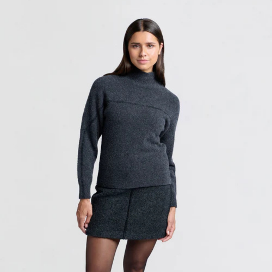 Yaya Dark Anthracite Mela Sweater with a Fun Stitch Detail