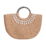 Smashed Lemon Woven Sand Bag with Shell Details