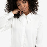 YAYA Pure White Blouse with Bow Collar