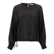 Yaya Phantom Dessin Printed Raglan Top with Drawcord