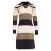 Smashed Lemon Block Striped Sand Multicolour Collared Knit Dress
