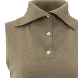 YAYA Capers Melange Sleeveless Sweater With Collar