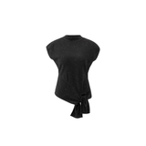 YAYA Black Sleeveless Sweater With Knot & Sequins