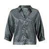 Yaya Metallic Dark Metal Grey Batwing Blouse