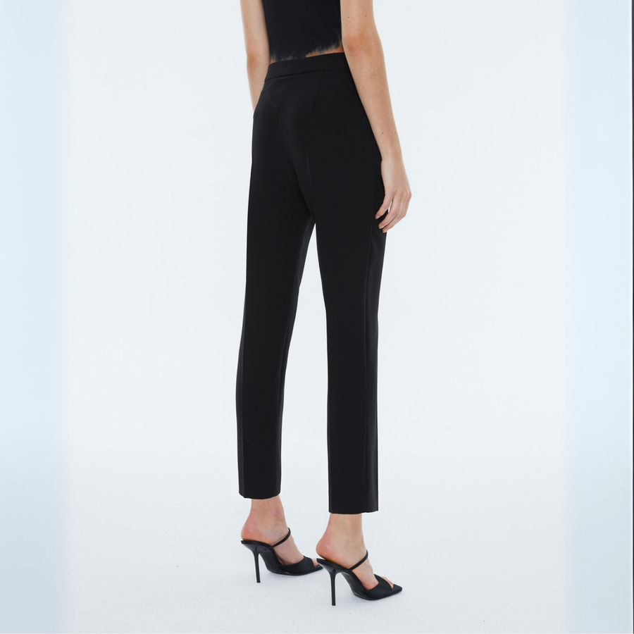 Andam Black Trousers with Metallic Button Detail