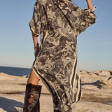 Spell Volcano Goddess Kaftan in Liqourice