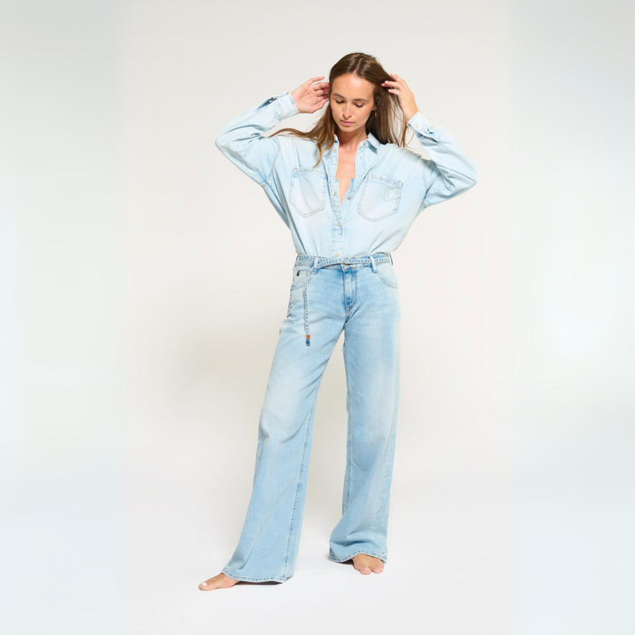 Le Temps Des Cerises Light Blue Lauryn Loose Fit