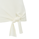 Yaya Off White Sleeveless Sweater with a Knot