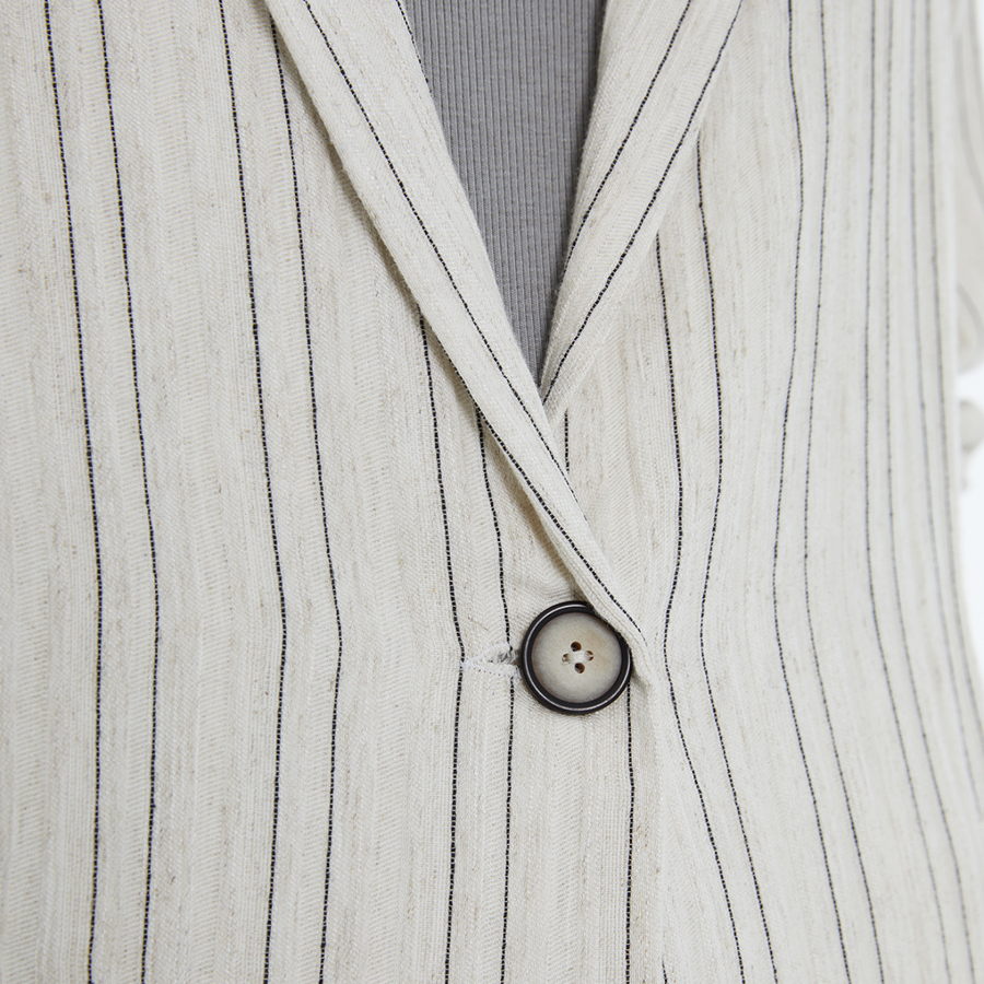 Andam Ecru Striped Blazer