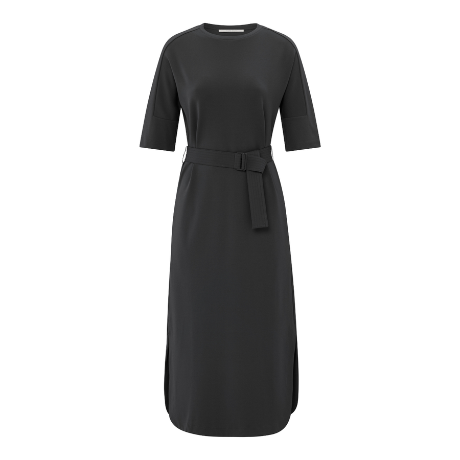 Yaya Phantom Belted Jersey Dress