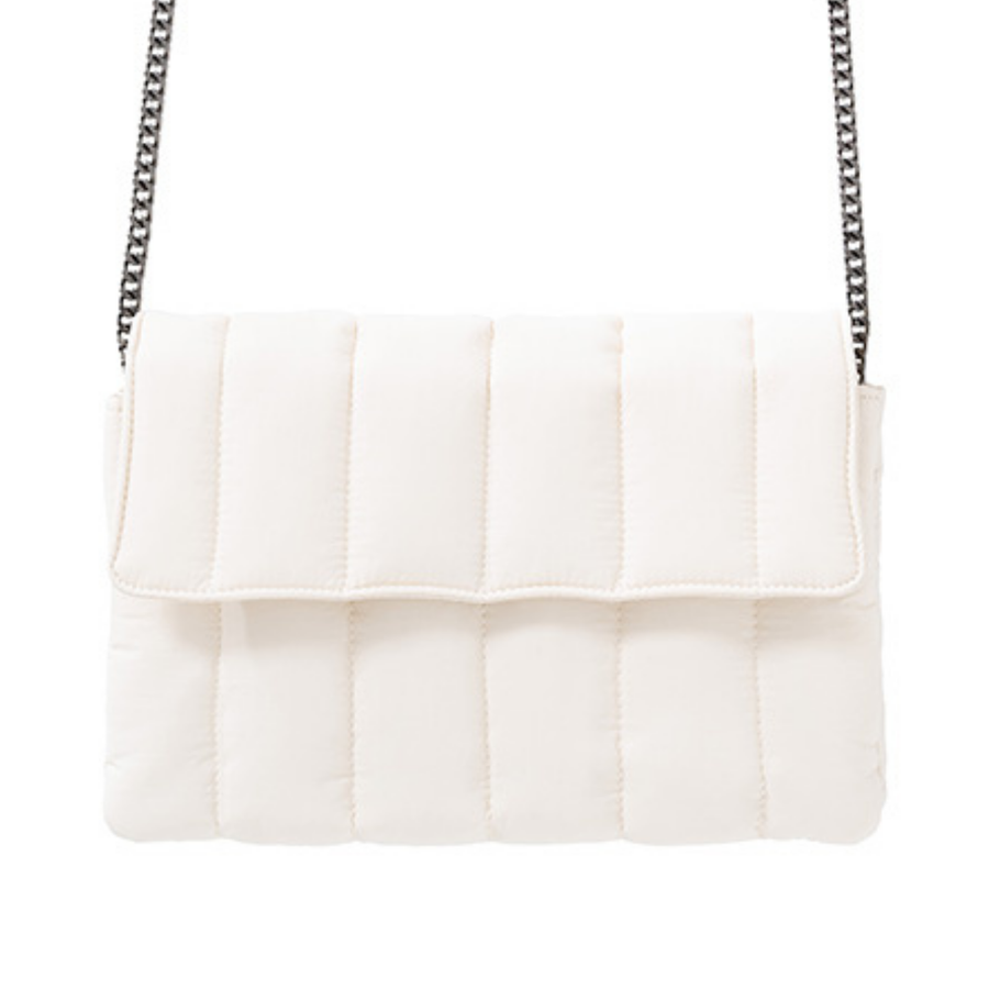 YAYA Chalk White Nylon Crossbody Bag