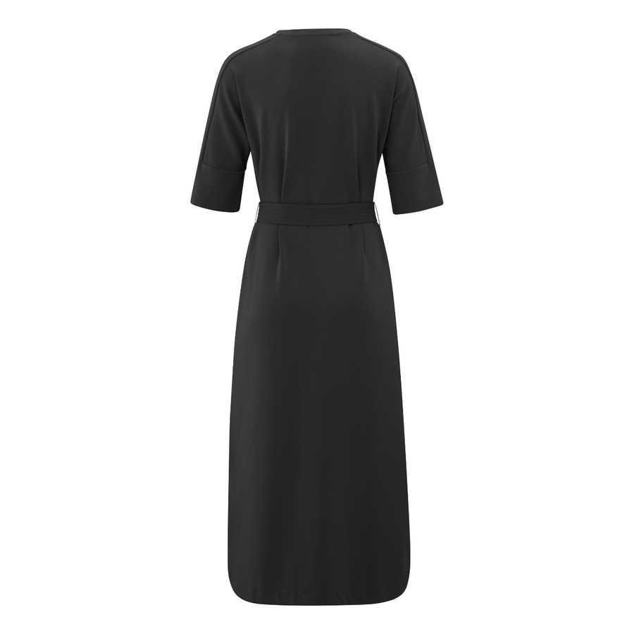 Yaya Phantom Belted Jersey Dress