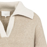 YAYA Heather Grey Dessin Sweater With Contrast Details