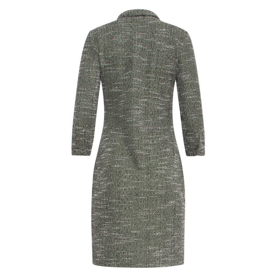 Smashed Lemon Light Green Multicolour Collared 3/4 Sleeve  Dress