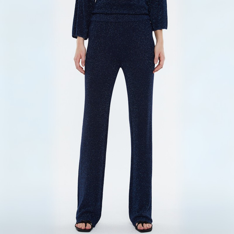 Andam Navy Blue Shimmery Trousers