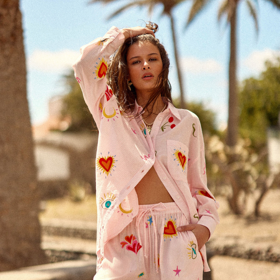 La Petite Etoile Clemmy Rose & Ecru Blouse
