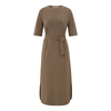 Yaya Caribou Brown Belted Jersey Dress