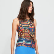 Aldo Martins Sleeveless Rabat Top in Azul