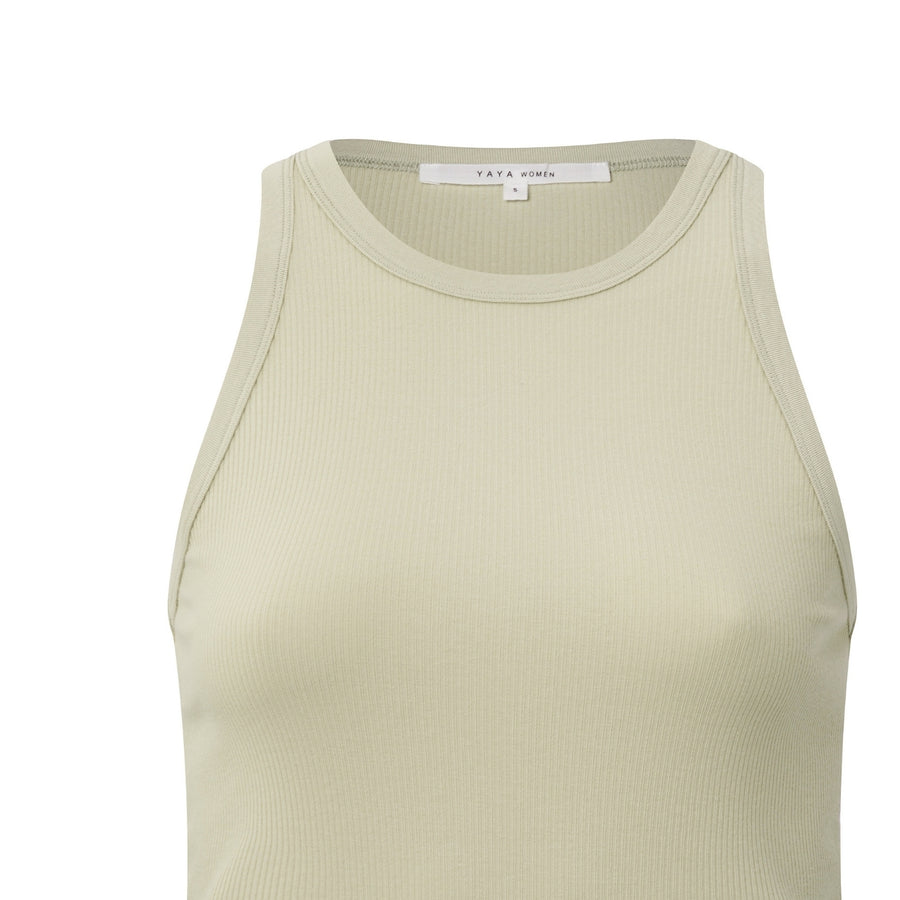 YAYA Agate Grey Ribbed Singlet