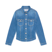 Le Temps Des Cerises Blue Lilly Denim Cropped Jacket