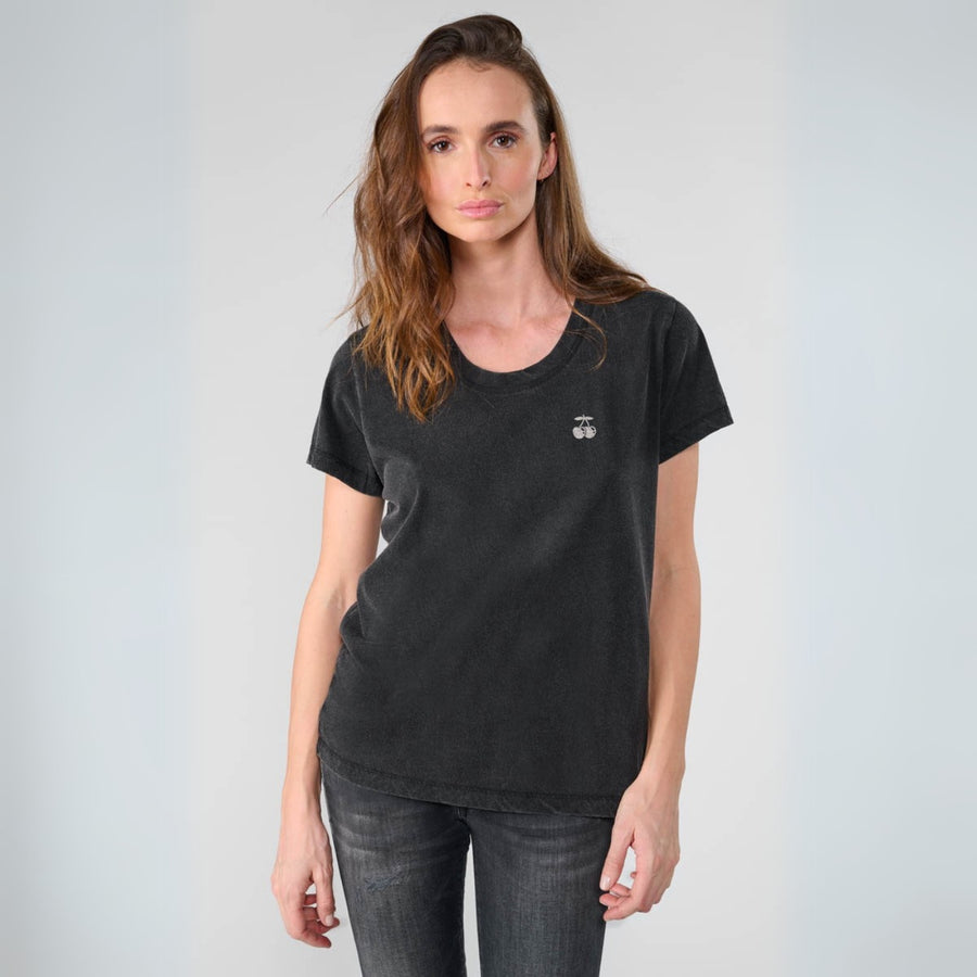 Le Temps Des Cerises Hagri Black Round Neck T-Shirt