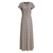 Smashed Lemon Off-White & Black Long Dress
