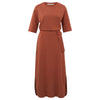 YAYA Jersey Belted Dress in Arabian Spice Red