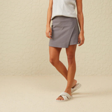 Yaya Greyish Brown Woven Mini Skort
