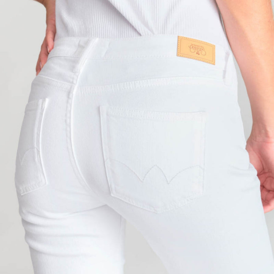 Le Temps Des Cerises White High Waisted Maes Flare Jeans