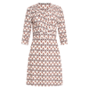 Smashed Lemon Sand-Brown Geo Patterned 3/4 Sleeve Dress