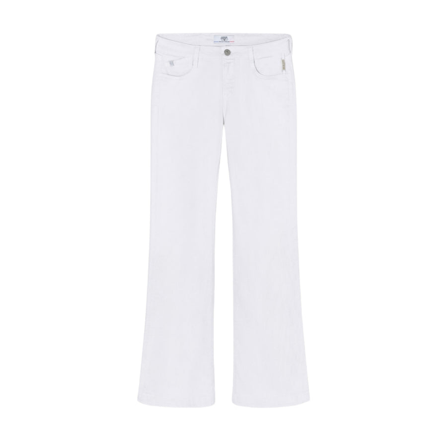 Le Temps Des Cerises White High Waisted Maes Flare Jeans