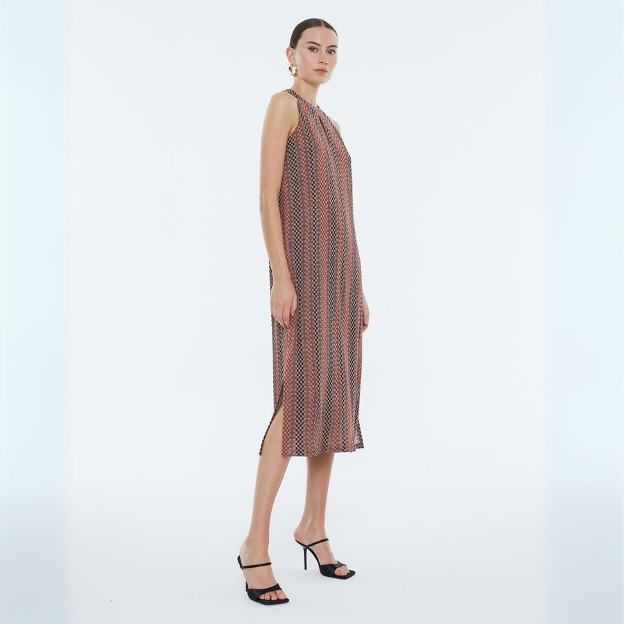 Andam Camel A-Line Midi Dress