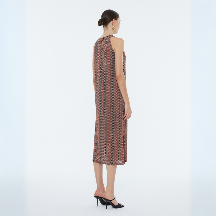 Andam Camel A-Line Midi Dress