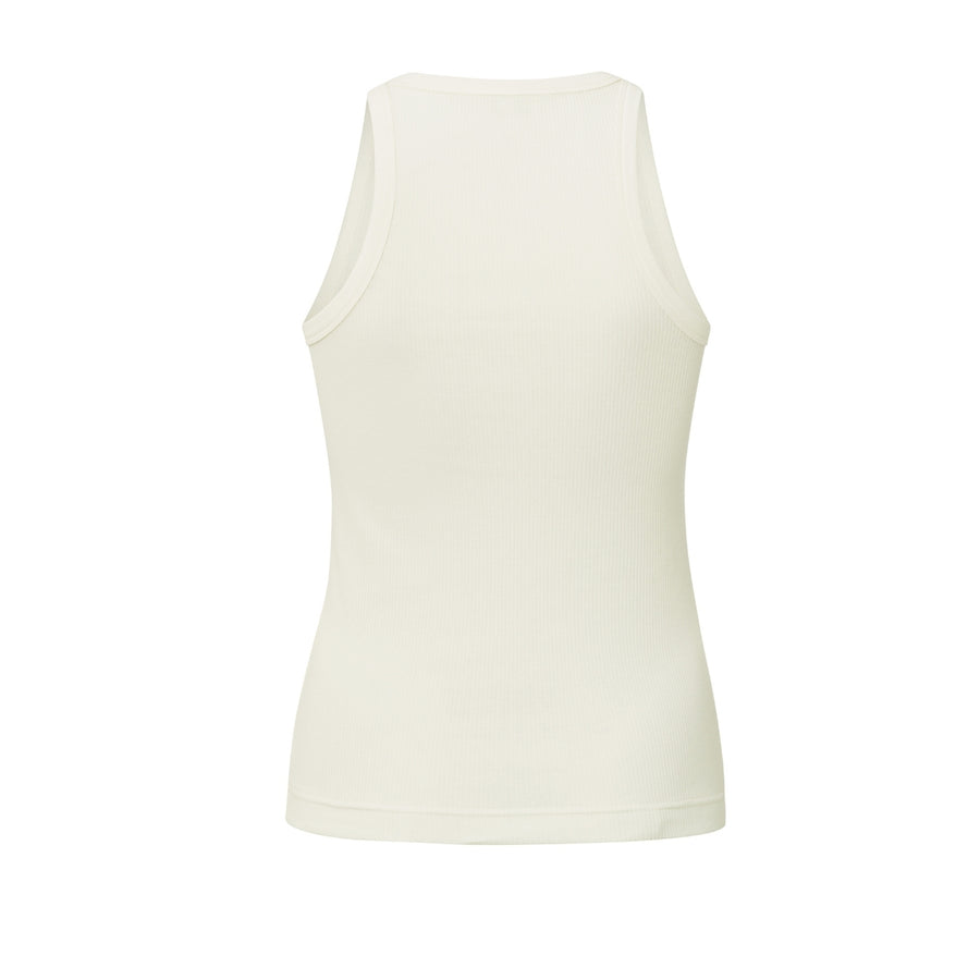 YAYA Ivory White Ribbed Singlet