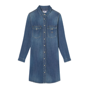 Le Temps Des Cerises Blue Denim Alio Button-Up Dress