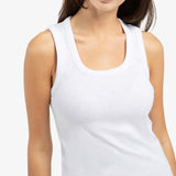 YAYA Pure White 00000 Rib Singlet With Round Neck