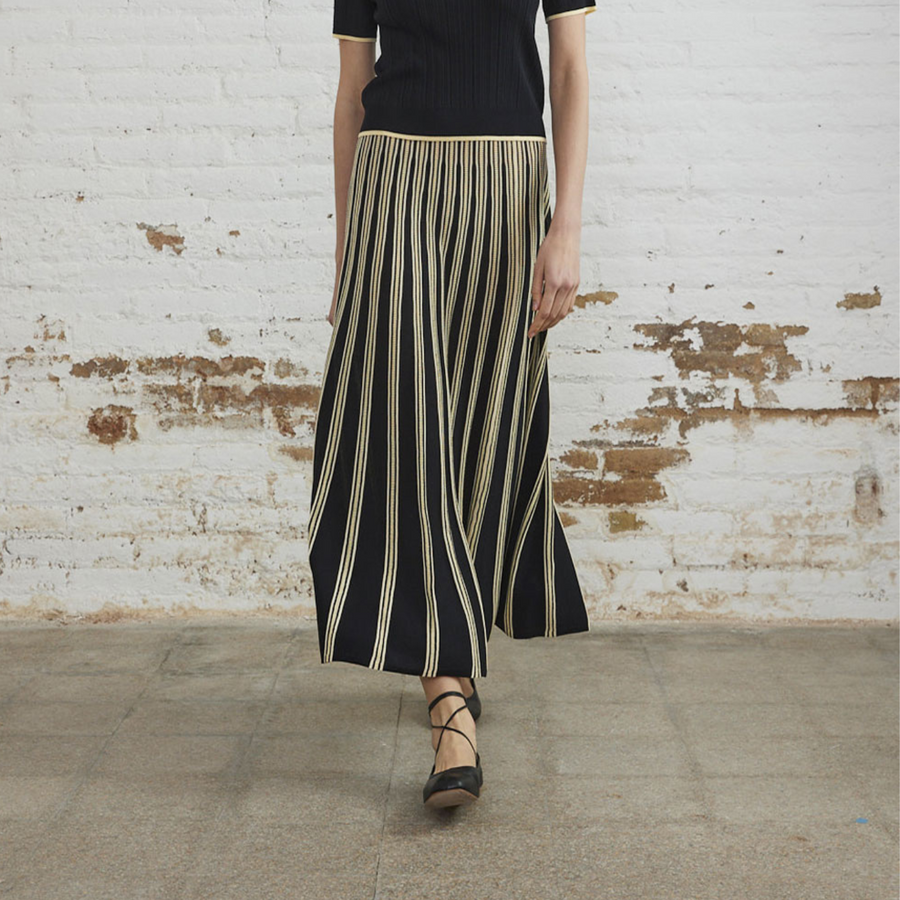 Sita Murt Unique Color Long Pleated Skirt