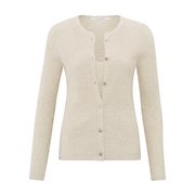 Yaya Light Beige Melange Fake Cardigan