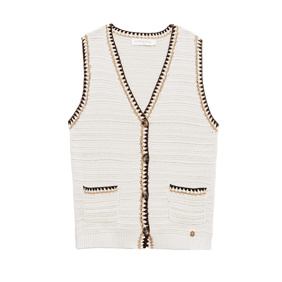 La Petite Etoile Madina Vest in Ecru