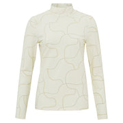 YAYA Printed Jersey Top in Bone White Dessin