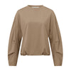 YAYA Affogato Brown Pleated Top