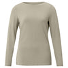 YAYA Aluminium Beige Boatneck Longsleeve T-Shirt