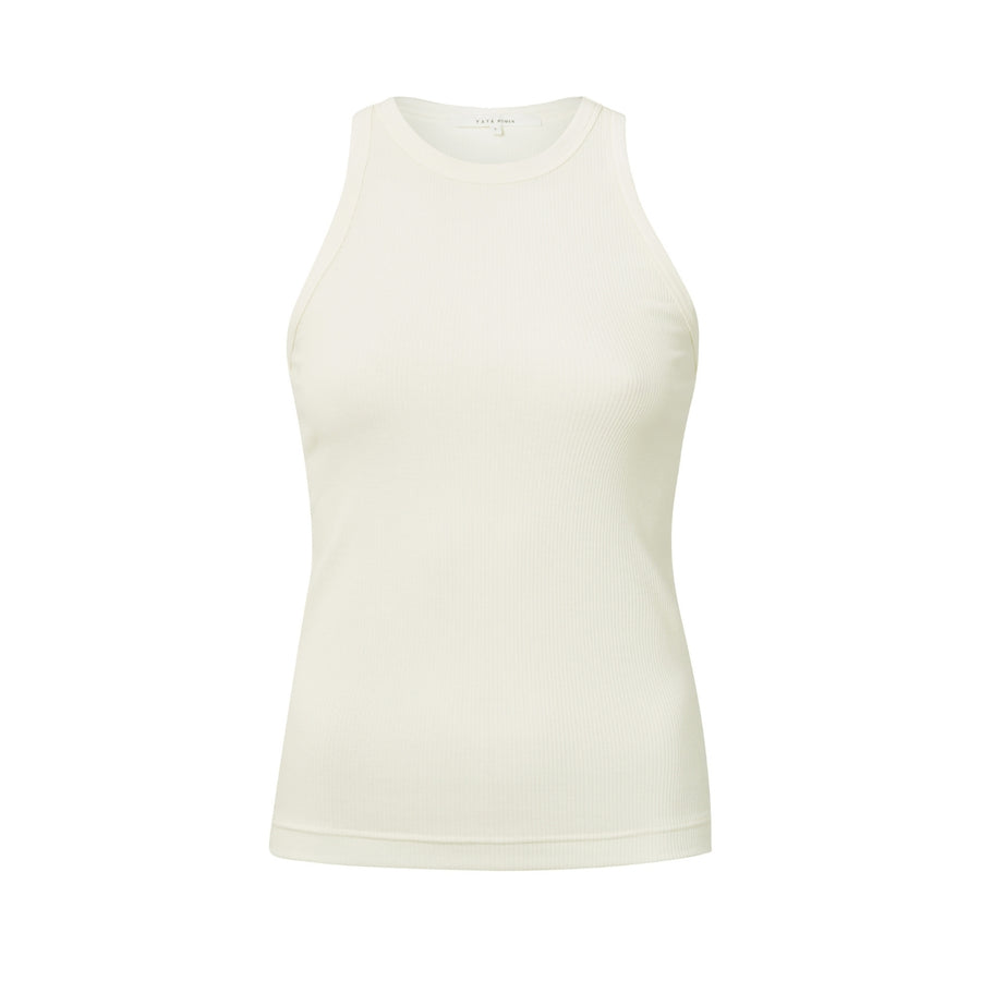 YAYA Ivory White Ribbed Singlet