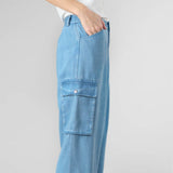 Le Temps Des Cerises Scaevo Baja Blue Loose Fit Cargo Pants