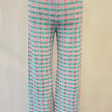 Aldo Martins Dori Verde Plaid Long Pants with Elastic Waistband