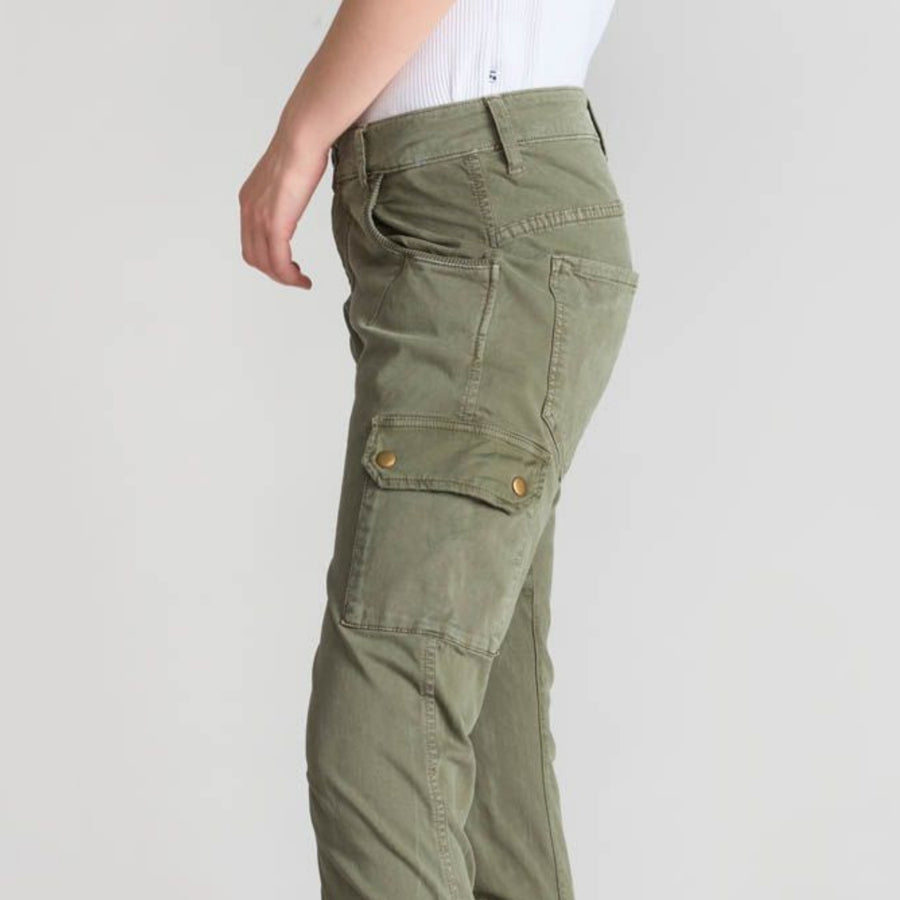 Le Temps Des Cerises Khaki Rivera Cargo Pants with Pockets