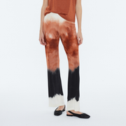 Andam Dye-Look Camel Pants with Elastic Waistband
