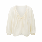 YAYA Off White Crinkle Top With Low Back